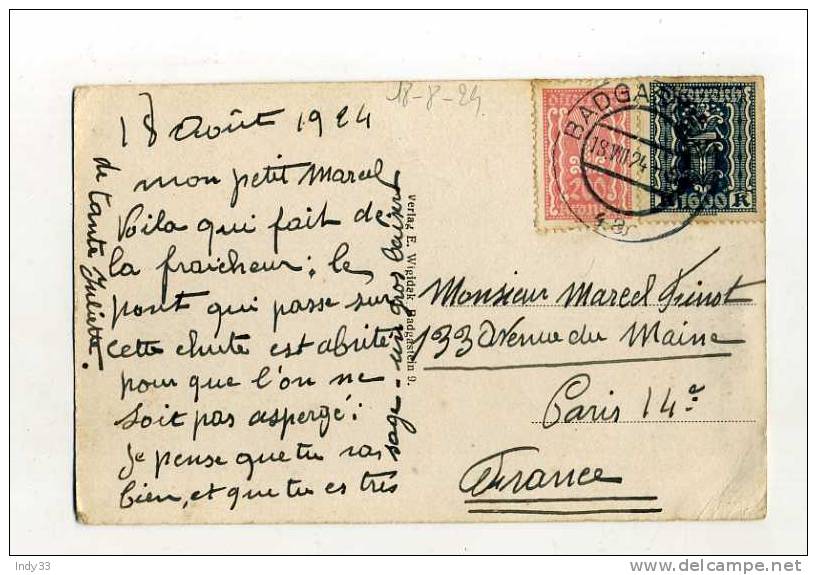 - AUTRICHE . AFFRANCHISSEMENT COMPOSE  SUR CP DE 1924 POUR LA FRANCE . - Covers & Documents