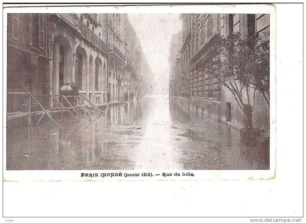 PARIS INONDÉ (janvier 1910). - Rue De Lille. - Arrondissement: 10