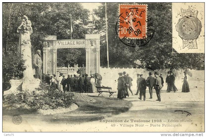 Toulouse 31 - Expositions 1908 - Entrée Porte Village Noir - Toulouse