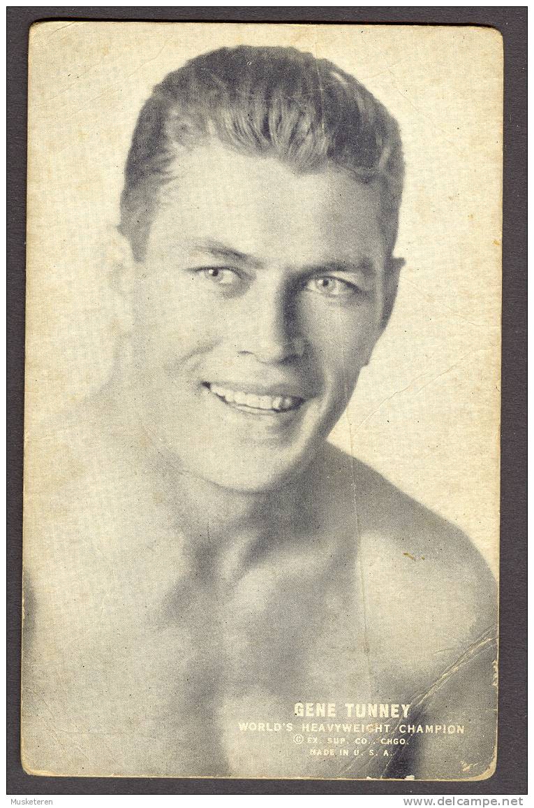 United States Boxer GENE TUNNEY Alias The Fighting Marine World´s Heavyweight Champion Ex. Sup. Co. Chicago Exhibit Card - Boxe