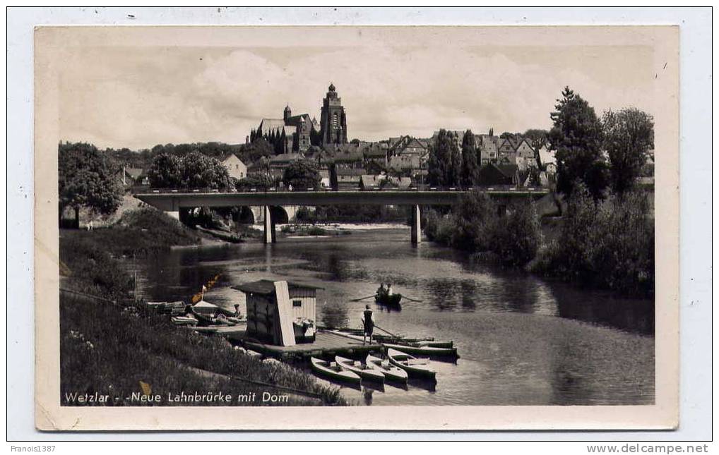 Ref 170 - ALLEMAGNE - WETZLAR - Neue Lahnbrüke Mit Dom (1951 - Oblitération De La Poste Aux Armées) - Wetzlar