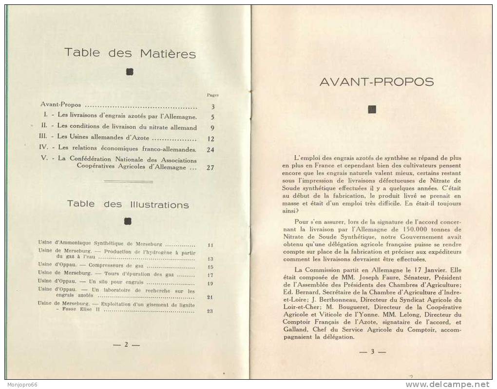 Fascicule De L’Accord Franco-Allemand Sur Les Engrais Azotés Synthétique De 1932 - Right