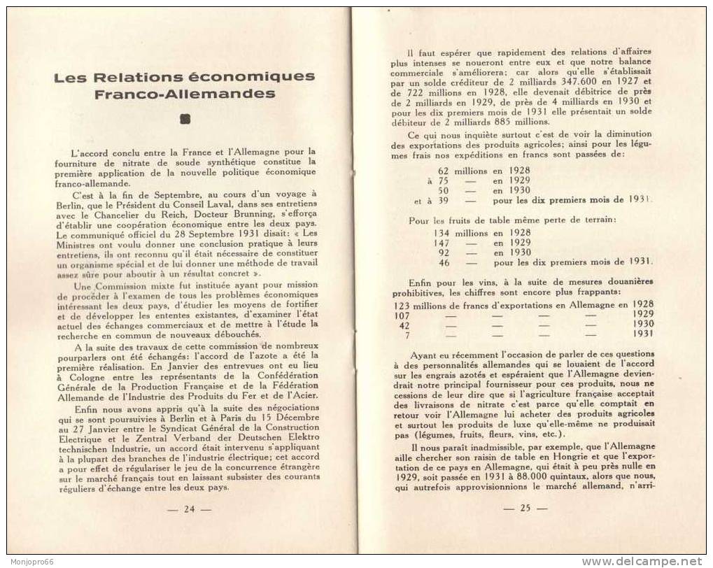 Fascicule De L’Accord Franco-Allemand Sur Les Engrais Azotés Synthétique De 1932 - Right