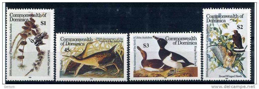 DOMINICA 1985 Ornythologie  Cpl Set Of 4 Stamps Cat. Yvert N° 847/50  Absolutely Perfect MNH ** - Konvolute & Serien