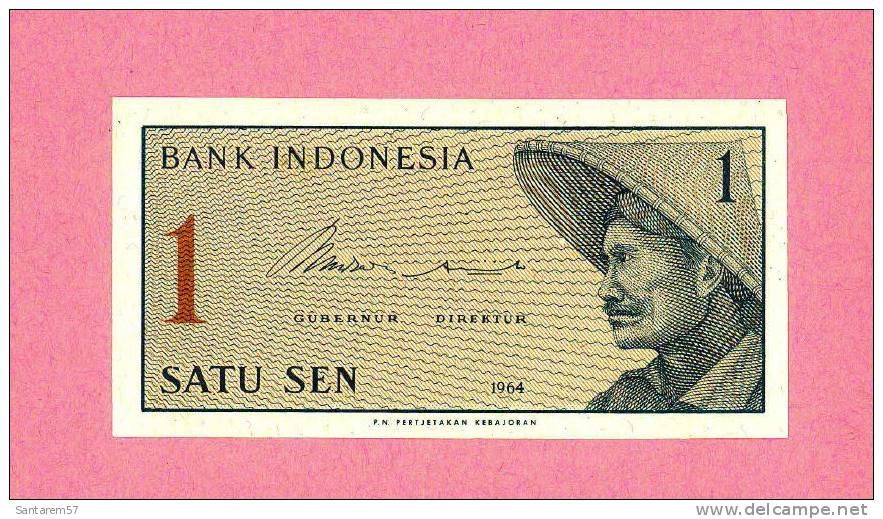 Billet De Banque Nota Banknote Bill 1 SATU SEN INDONESIE INDONESIA 1964 - Indonesia