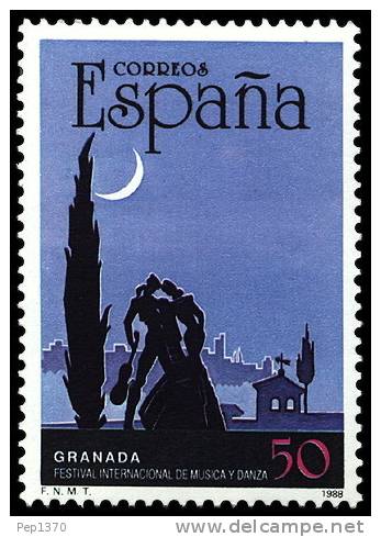 ESPAÑA 1988 - FESTIVAL DE MUSICA Y DANZA DE GRANADA - Edifil 2952 - Yvert 2567 - Tanz