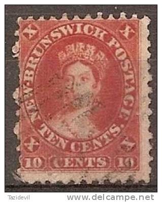 NEW BRUNSWICK - 1860 10c Queen Victoria. Perf Faults Left Side. Scott 9. Used - Usados