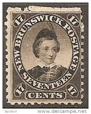 NEW BRUNSWICK - 1860 17c Prince Edward. Scott 11. Mint Hinged * - Nuovi