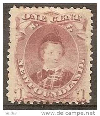 NEWFOUNDLAND - 1871 1c Prince Edward, Re-engraved. Scott 32A. Mint Hinged * - 1865-1902