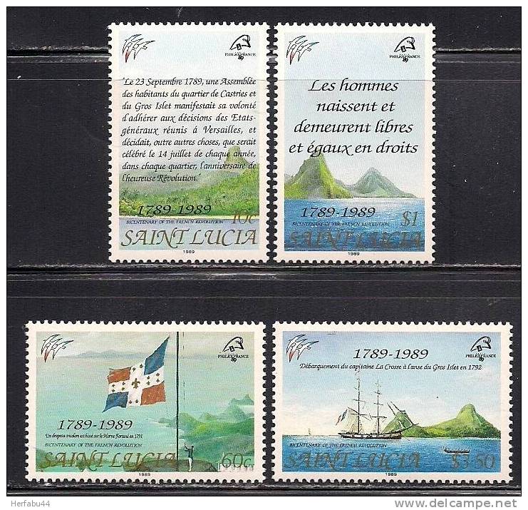 St. Lucia      PHILEXFRANCE      Set    SC# 942-45 MNH** - St.Lucia (1979-...)