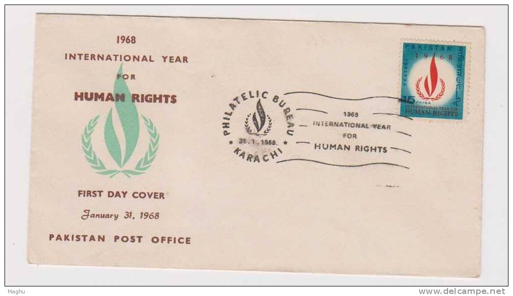 Pakistan-fdc-1968-international  Year Of Human Rights - Pakistan