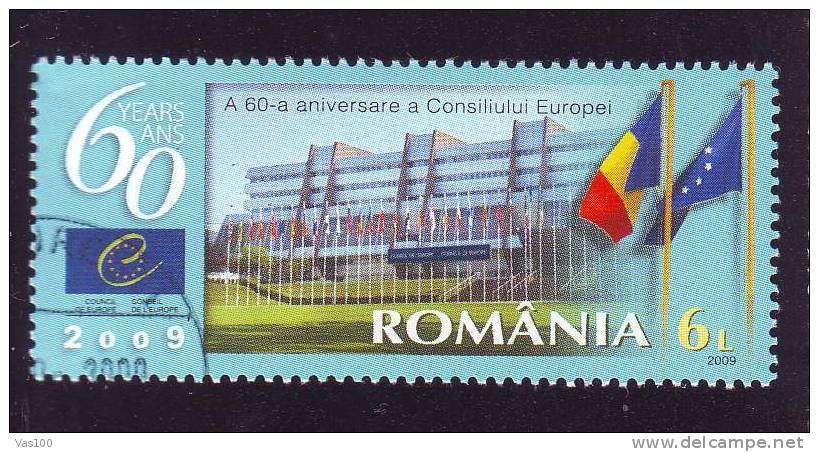 The 60th Anniversary Of The Council Of Europe,2009 CTO,VFU. - Institutions Européennes