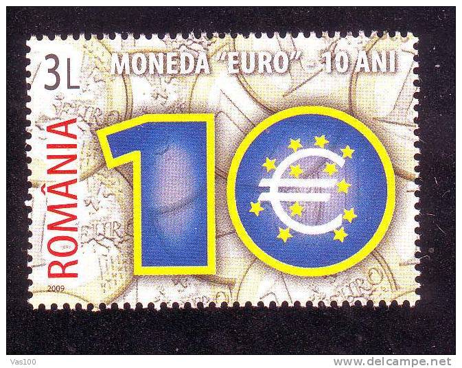 Romania, 2009 ANNIV.10 YEARS SINCE THE LAUNCHING OF THE "EURO" CURRENCY ,CTO,VFU. - Gebraucht
