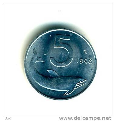 1998 LIRE 5 DA ROTOLINO REPUBBLICA ITALIANA  ARCH BUSTA - 5 Liras