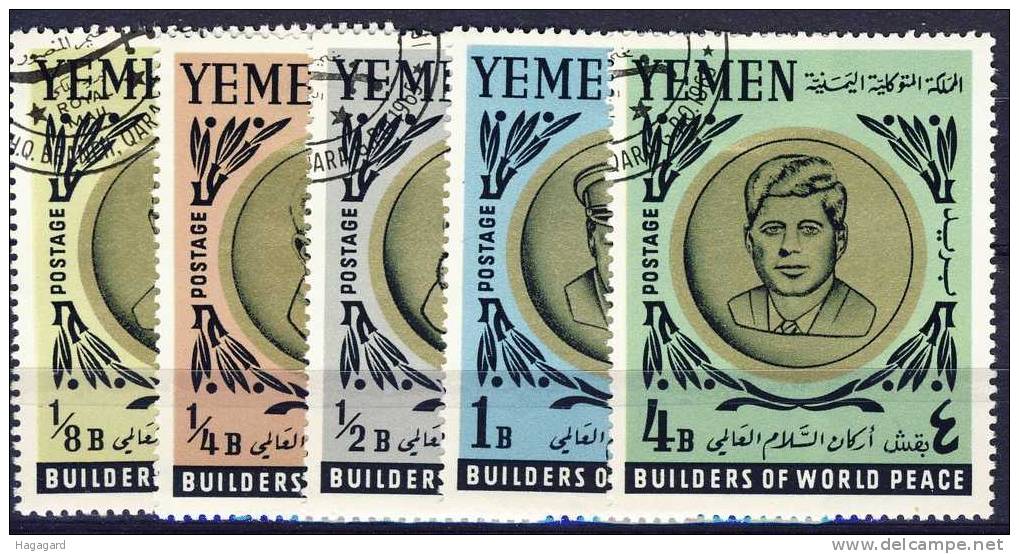 #Yemen Kingdom 1966. Michel 202-06. Cancelled(o) - Kennedy (John F.)