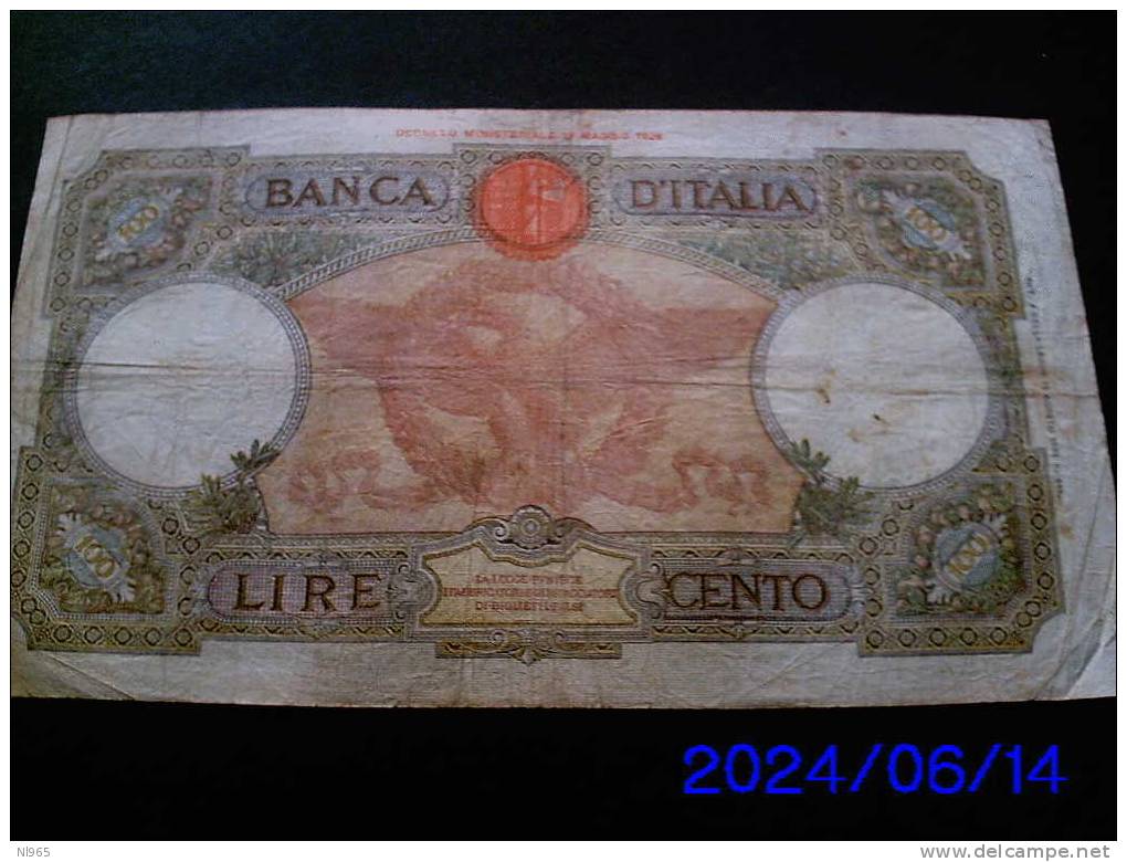 REGNO D´ ITALIA - VITTORIO EMANUELE III - CAPRANESI AQUILA ROMANA  FASCIO LIRE 100 ANNO 24/01/1942 AZZOLINI/URBINI - 100 Liras