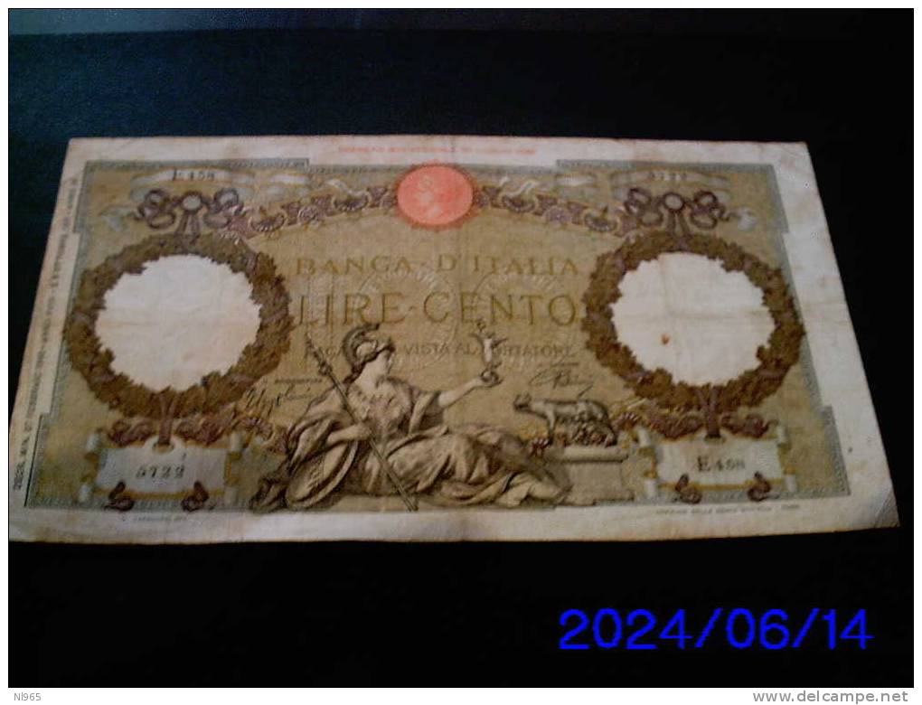 REGNO D´ ITALIA - VITTORIO EMANUELE III - CAPRANESI AQUILA ROMANA  FASCIO LIRE 100 ANNO 27/02/1940 AZZOLINI/URBINI - 100 Liras