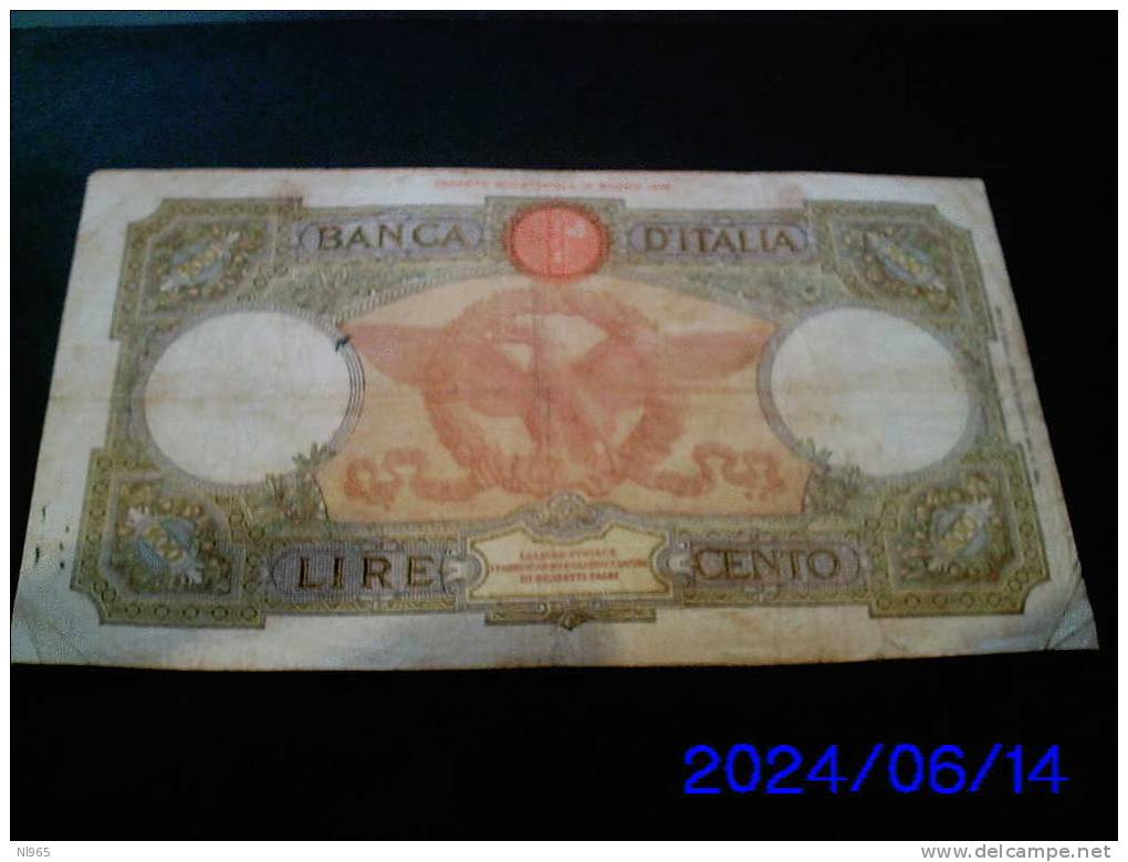 REGNO D´ ITALIA - VITTORIO EMANUELE III - CAPRANESI AQUILA ROMANA  FASCIO LIRE 100 ANNO 27/02/1940 AZZOLINI/URBINI - 100 Lire