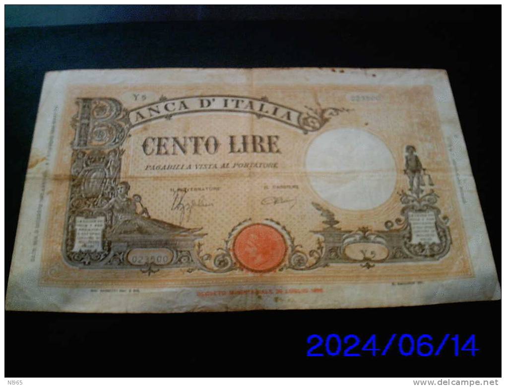 REGNO D´ ITALIA - VITTORIO EMANUELE III - BARBETTI   FASCIO LIRE 100 ANNO 09/12/1942 AZZOLINI/URBINI - 100 Lire