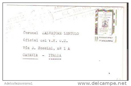 33785)lettera Principat D´andorra Con 33coronas + Annullo - Used Stamps