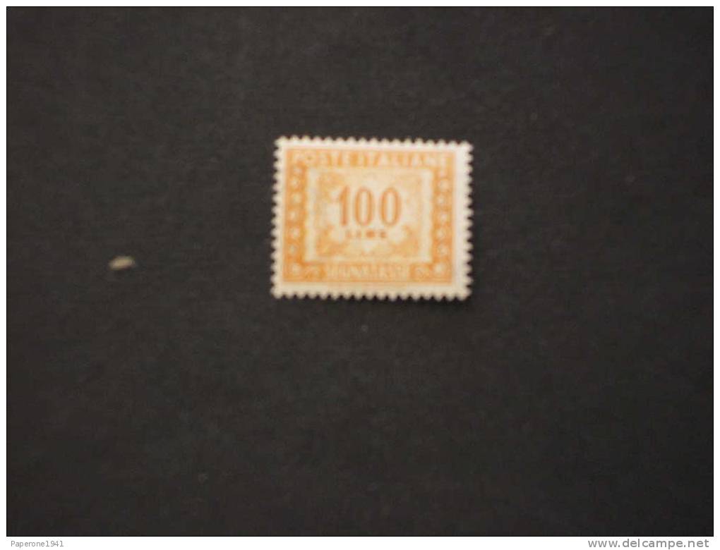 ITALIA-TASSE: 1947/54 CIFRA L.100  FILIGRANA RUOTA 3a, NUOVO(++) - Impuestos