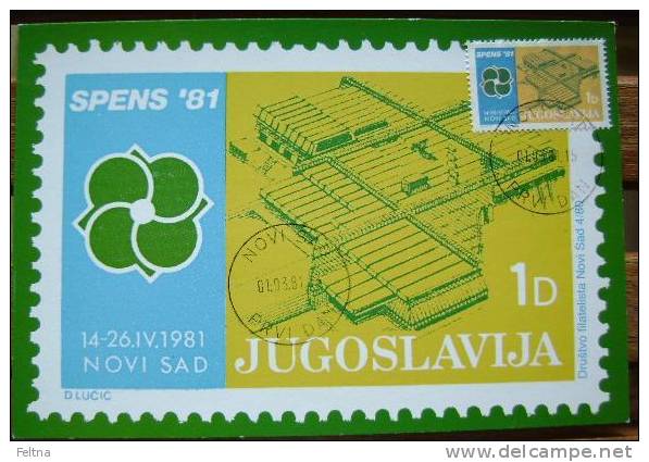 1981 YUGOSLAVIA MAXIMUM CARD FOR WORLD TABLE TENNIS CHAMPIONSHIP IN NOVI SAD SPENS - Table Tennis