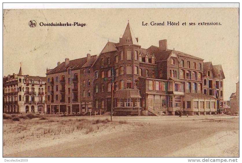 Z5597 Belgium Oostduinkerke Plage Le Grand Hotel Et Ses Extensions Used PPC 1933 - Oostduinkerke