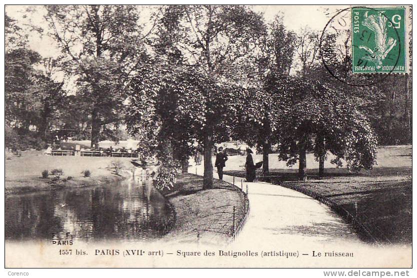 2541  PARIS  Square Des Batignoles  Circulée 1913 - Enseignement, Ecoles Et Universités