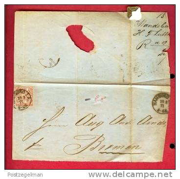 GERMANY 1871 Cover Norddeutsche Postbezirk (not Perfect - Altri & Non Classificati