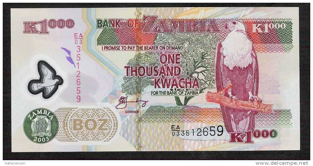 ZAMBIA     P44b   1000   KWACHA  2003  #EA/03  UNC. - Zambia