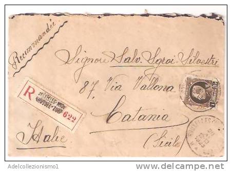 34015)lettera Con 1f Belghe + Annullo Da Bruxelles A Catania Il 20-11-1923 - Briefe U. Dokumente