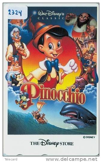 Télécarte DISNEY Japon (2324) PINOCCHIO  * JAPAN * PHONECARD * FILM * CINEMA * MOVIE - Disney