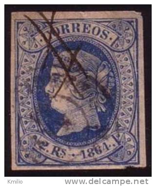 Edifil 68 1864 2 Reales Azul Usado Catálogo 16 Eur - Used Stamps