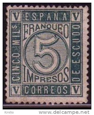 Edifil 93(*) 1868 5 Milésimas Verde En Nuevo, Catálogo 50 Eur - Ungebraucht
