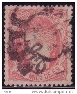 Edifil 105 1870 10 Milésimas Rosa En Usado Catálogo 10 Eur - Usati