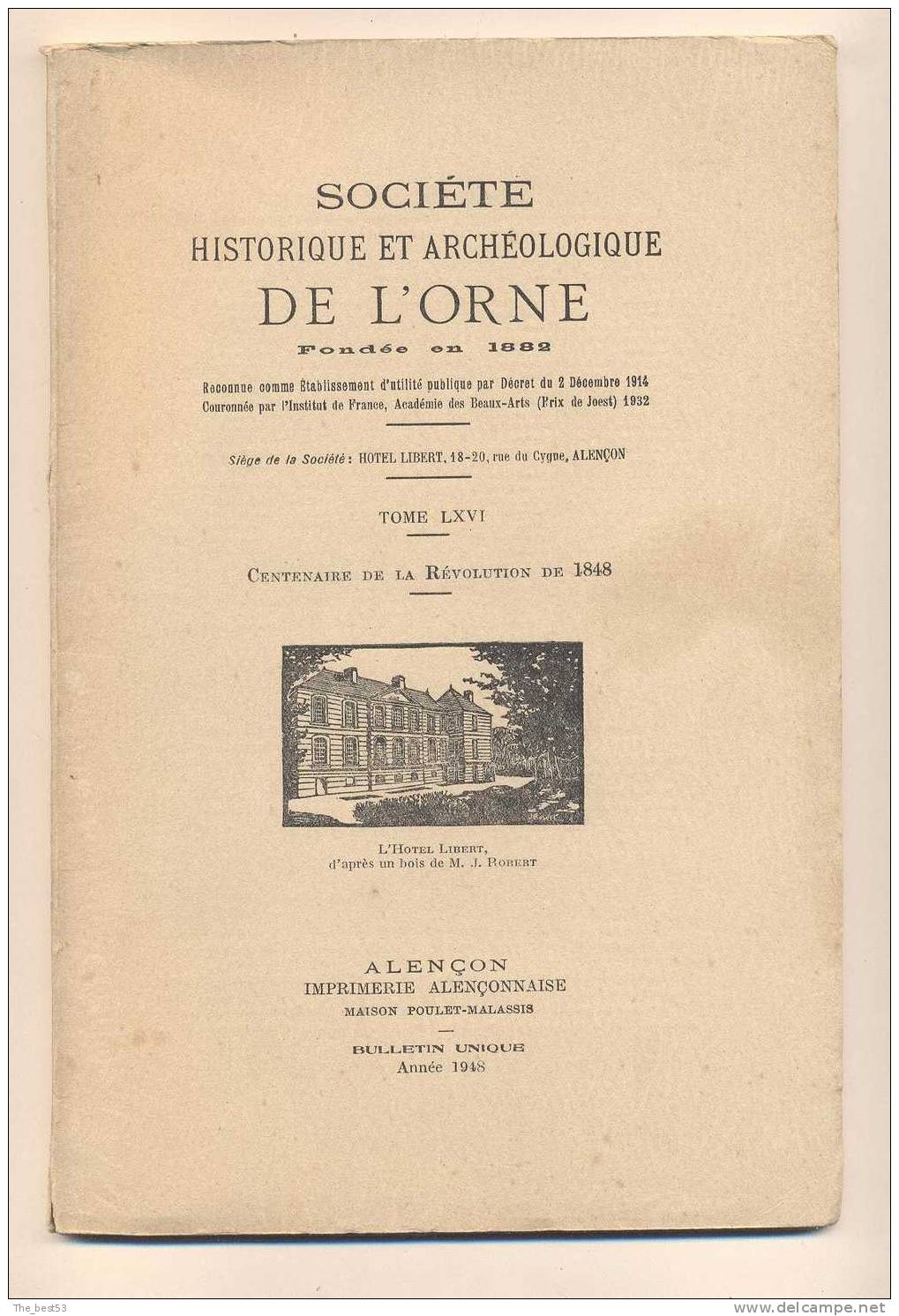 Bulletin    De La Société Historique Et Archéologique De L´Orne - Normandie