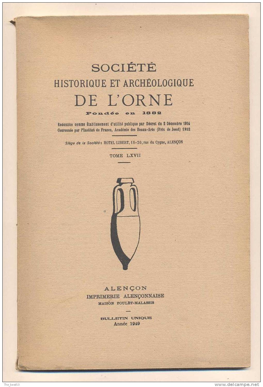 Bulletin    De La Société Historique Et Archéologique De L´Orne - Normandie