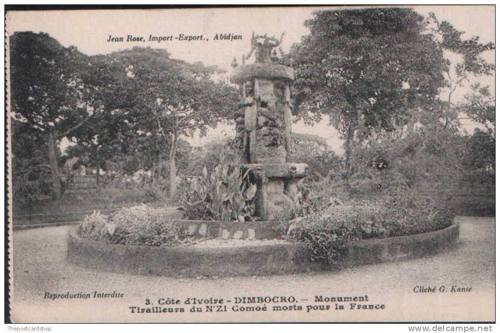 CPA AFRIQUE COTE D' IVOIRE  DIMBOCRO - MONUMENTS Tirailleurs Du N'ZI Comoé Morts Pour - Costa D'Avorio