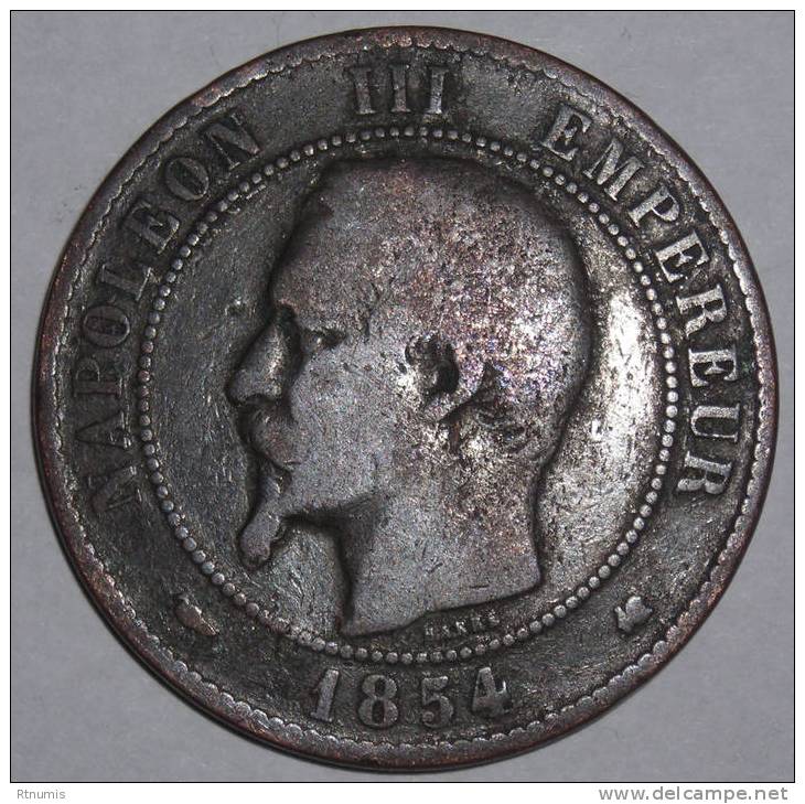 Napoléon III 10 Centimes Tête Nue 1854 K BORDEAUX - 10 Centimes