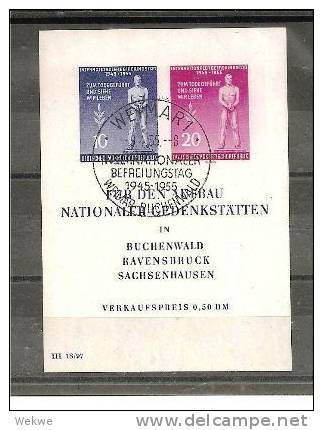 DSP565/ KZ Gedenkstätten 1955, Michel Block 11, Sonderstempel  O - 1950-1970