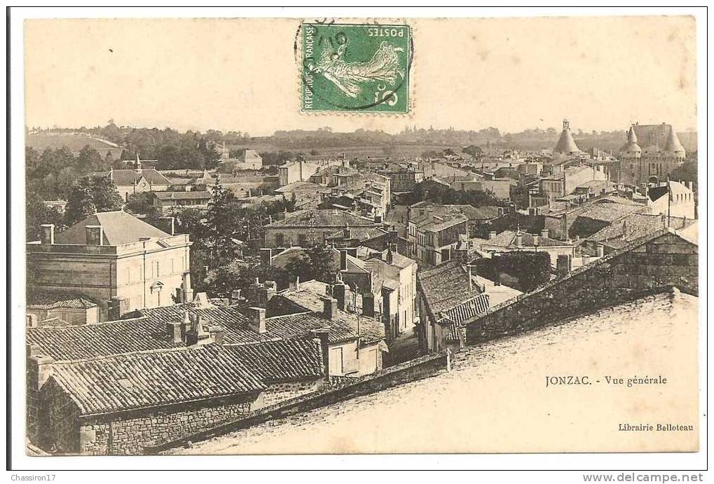 17 - JONZAC - Lot De 3 Cartes -  Vue Générale  + Le Château (XII° Siècle) + L'Eglise Romane (XII° Siècle) - Jonzac