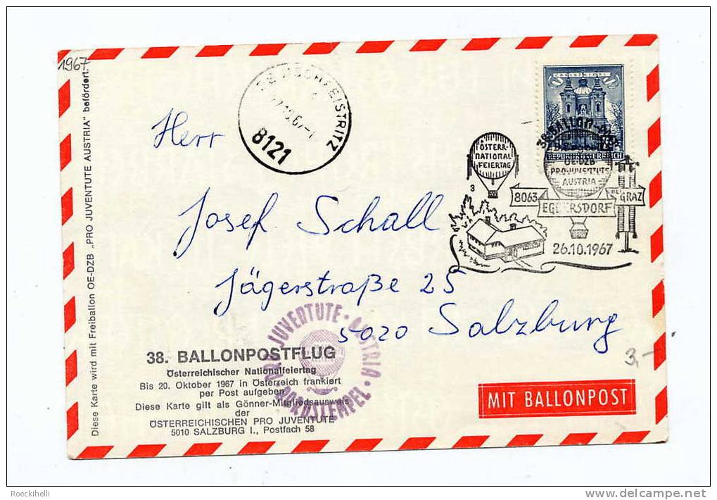 38. Ballonpostflug M. Mehr. Stempel  -  Siehe Scans - Balloon Covers