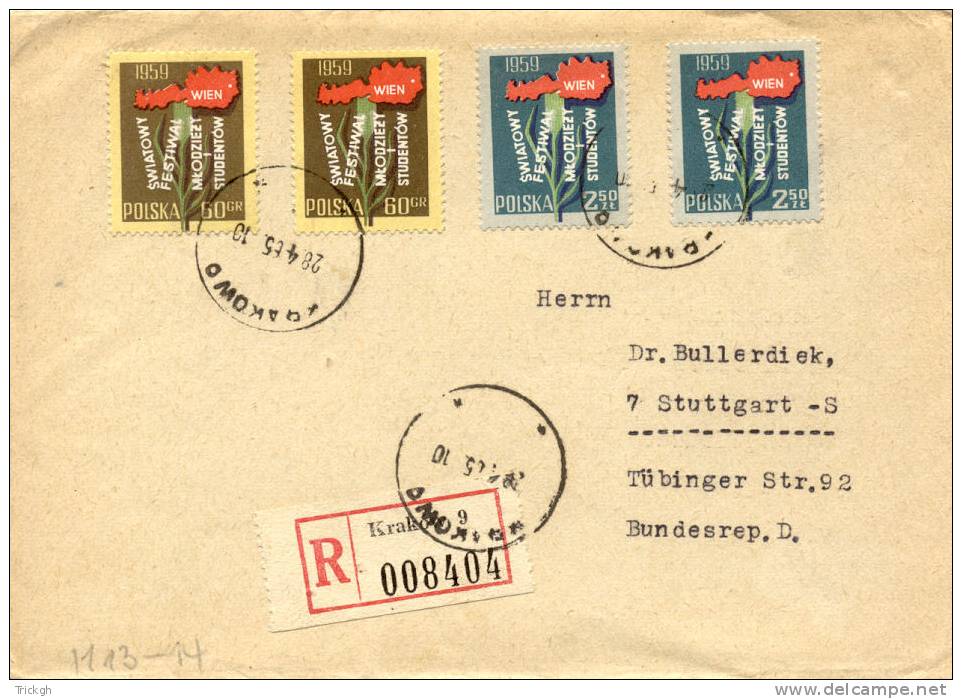 Krakow --Stuttgart (D) 1965 / Einschreiben Récommandé Registered - Lettres & Documents