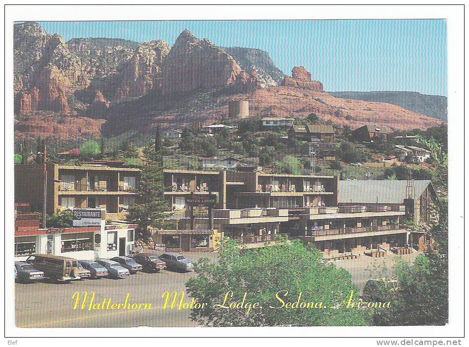 Matterhorn Motor Lodge, SEDONA, Arizona, USA ;Restaurant ; Auto ;1985 ; B/TB - Sedona