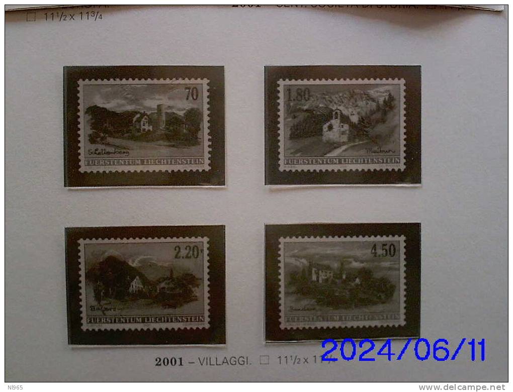 LIECHTENSTEIN - ANNO 2001 - VILLAGGI  ** MNH - Unused Stamps