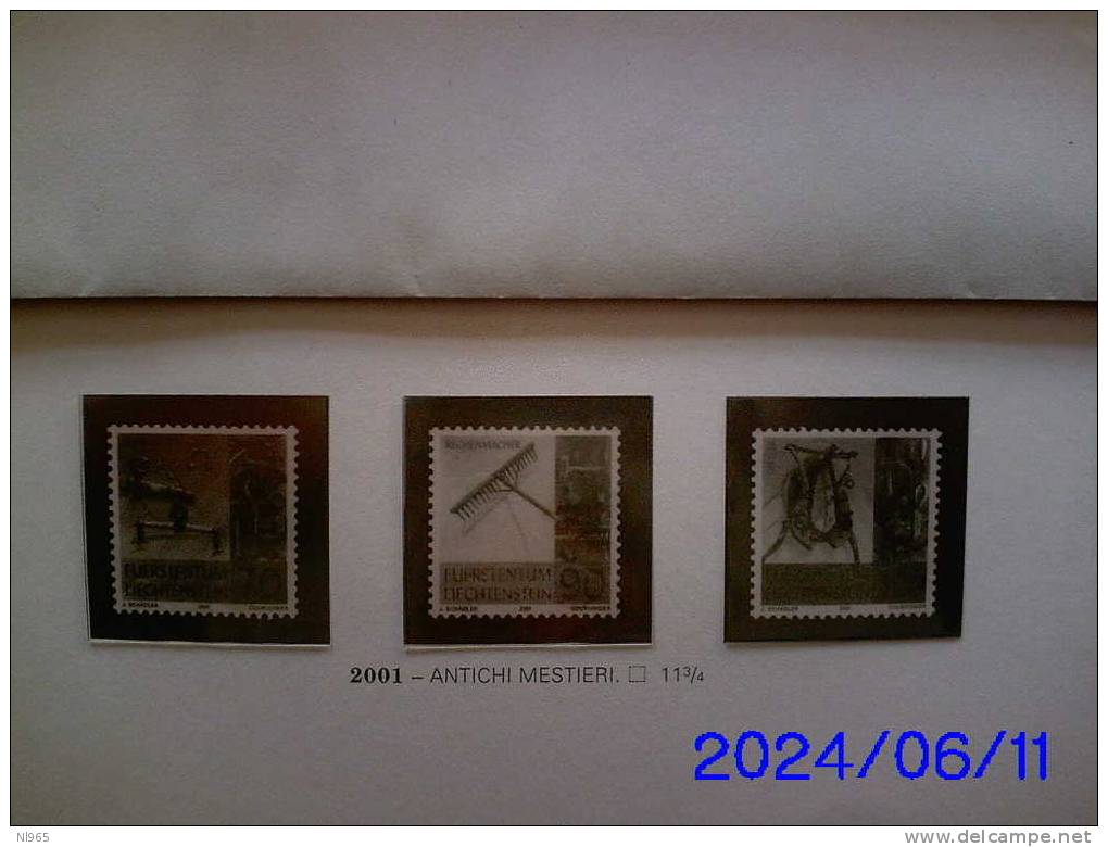 LIECHTENSTEIN - ANNO 2001 - ANTICHI MESTIERI  ** MNH - Unused Stamps