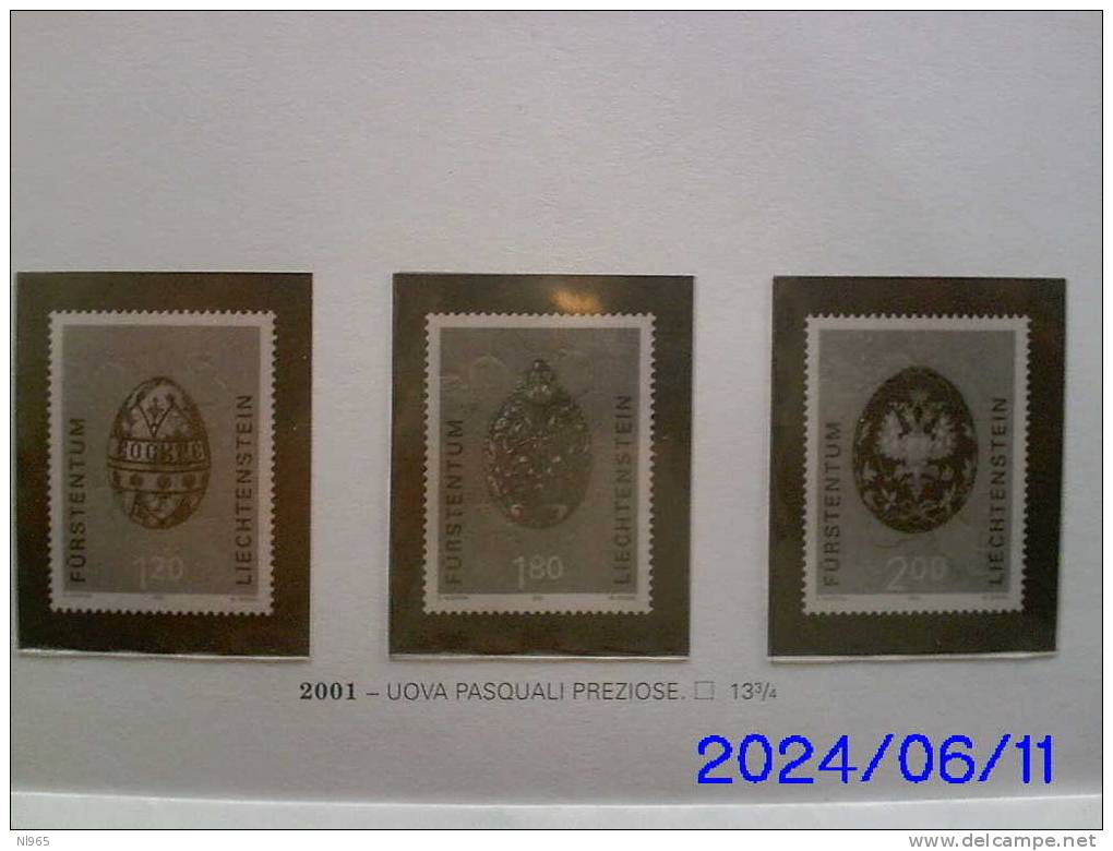 LIECHTENSTEIN - ANNO 2001 - PASQUA - UOVA PREZIOSE DEGLI ZAR  ** MNH - Unused Stamps
