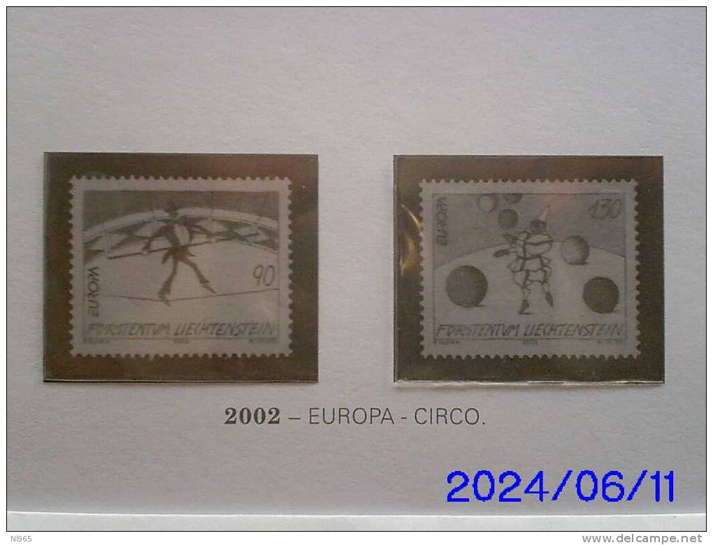 LIECHTENSTEIN - ANNO 2002 - EUROPA - CIRCO   ** MNH - Unused Stamps