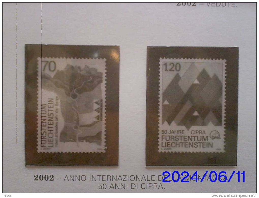 LIECHTENSTEIN - ANNO 2002 - ANNO INTERNAZIONALE DELLA MONTAGNA   ** MNH - Unused Stamps