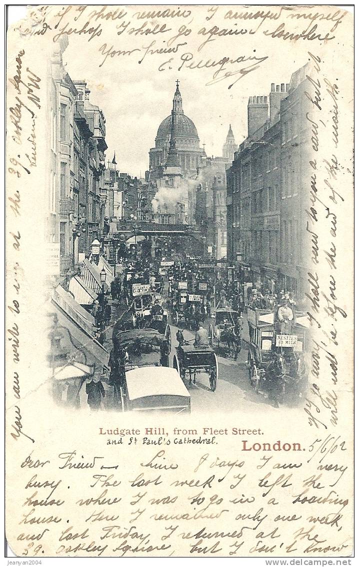 CPA Précurseur Londres London Ludgate Hill From Fleet Street Saint Paul Cathedral - St. Paul's Cathedral